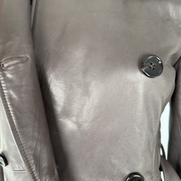 NWT Dolce & Gabbana Brown Long Collared Belted Long Leather Coat Jacket - Picture 9 of 13